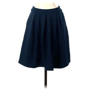 Cynthia Rowley TJX | Pleated Knee-length Navy Skirt with Pockets - Size M